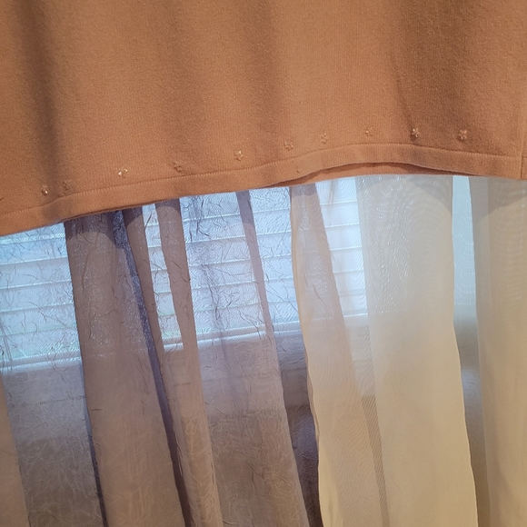 Strada Girls Med.Pink Sz. L Spaghetti strap Silk Blend Tank Top Beaded Hem - Picture 4 of 10